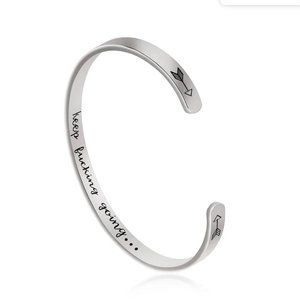 Keep Fucking Going Bracelet, Silver Bracelet